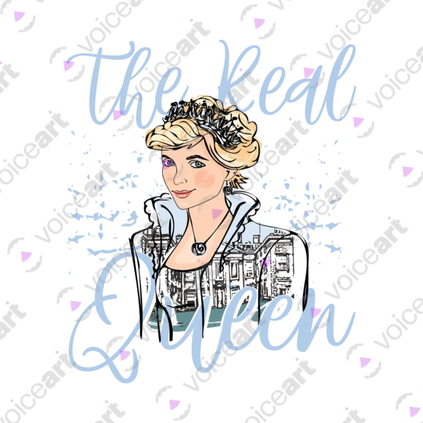 White watermark ‘The Real Queen’ design 2 VOICEART