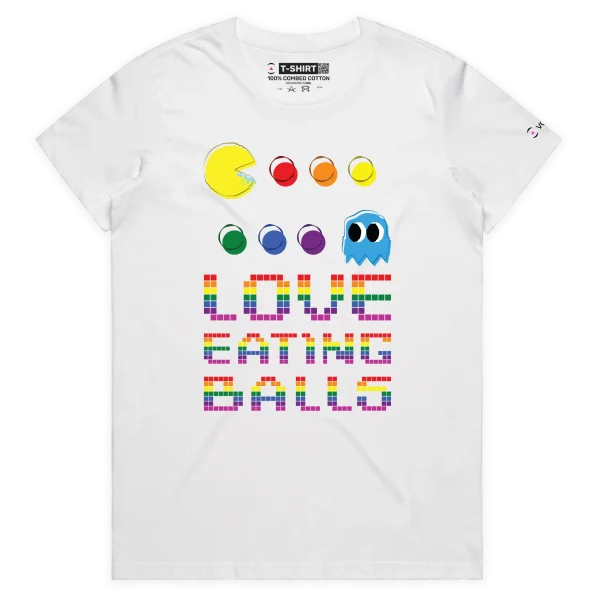 White Female Your ‘Love Eating Balls’ T-shirt design VOICEART