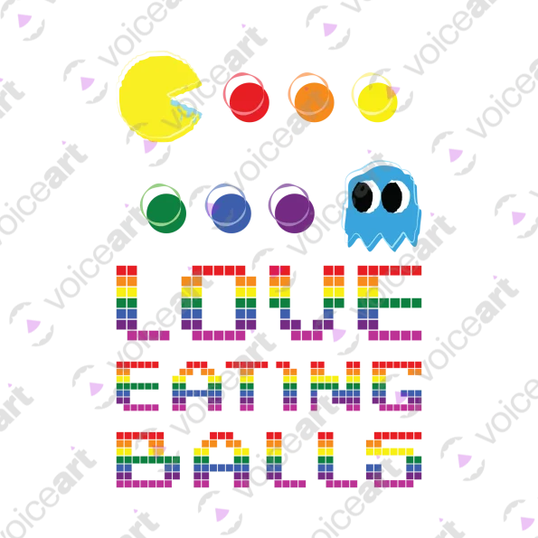 Black watermark Your ‘Love Eating Balls’ design VOICEART