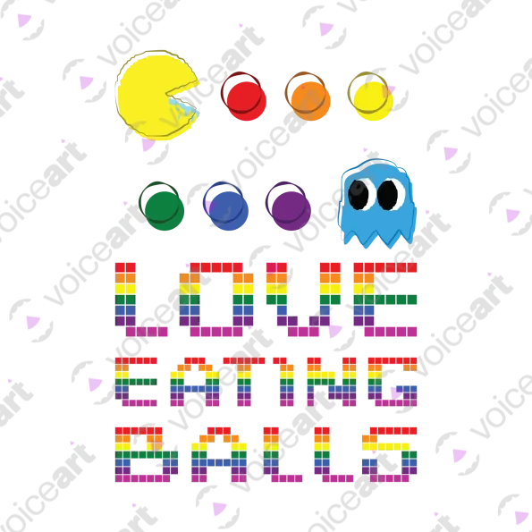 White watermark Your ‘Love Eating Balls’ design VOICEART