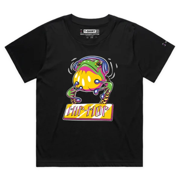 Black Female Loose Your Hip-Hop Frog Leaping T-shirt design VOICEART