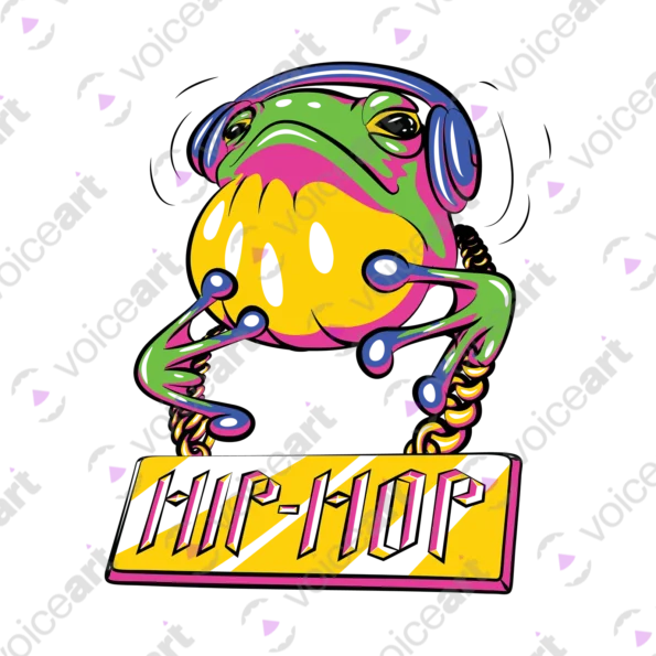 White watermark Your Hip-Hop Frog Leaping design VOICEART