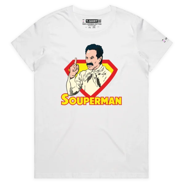 White Female Your Seinfeld Souperman T-shirt design VOICEART