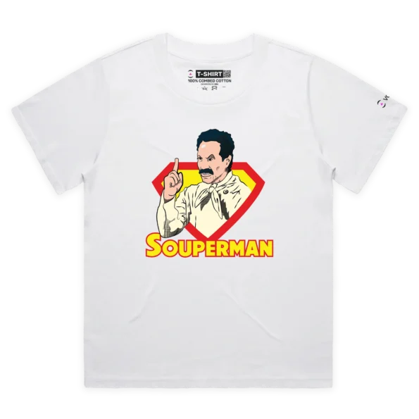 White Female Loose Your Seinfeld Souperman T-shirt design VOICEART