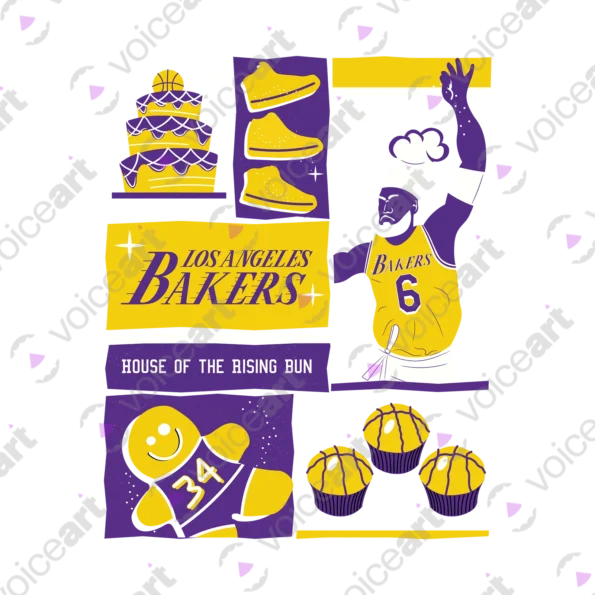 Black watermark LA Bakers, ‘House of the Rising Bun’ design VOICEART