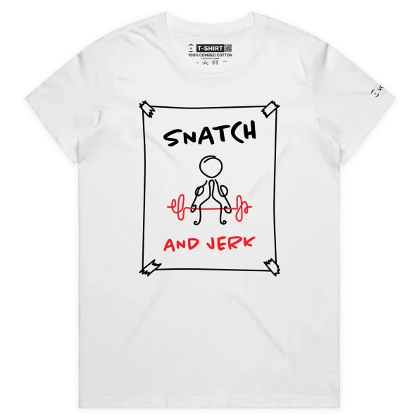 White Female Snatch And Jerk Weightlifting Profanity T-shirt design VOICEART