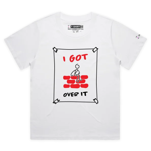 White Female Loose ‘I Did Get Over It’ T-shirt design VOICEART