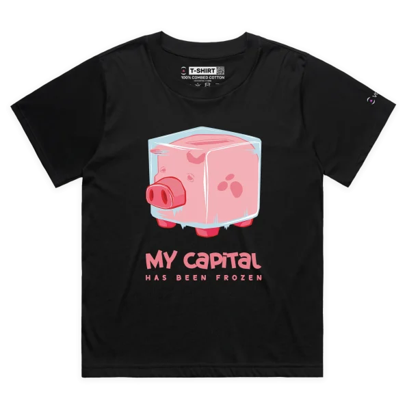 Black Female Loose ‘My Capital Has Been Frozen’ T-shirt design VOICEART