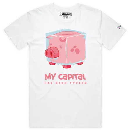 White Male ‘My Capital Has Been Frozen’ T-shirt design VOICEART