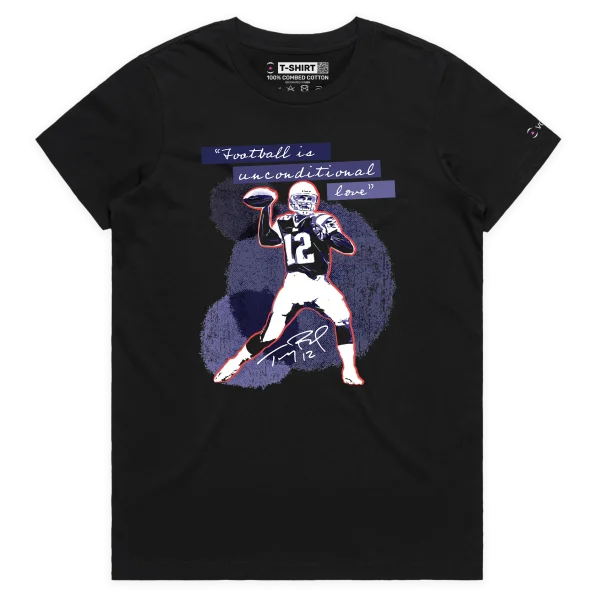 Black Female Tom Brady T-shirt: Football is Unconditional Love design VOICEART