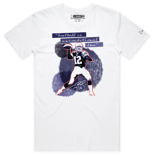 White Male Tom Brady T-shirt: Football is Unconditional Love design VOICEART