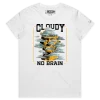 White Female Your ’Cloudy With a Chance of No Brain’ T-shirt design VOICEART