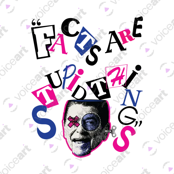 White Watermark Ronald Reagan ‘Facts Are Stupid Things’ design VOICEART