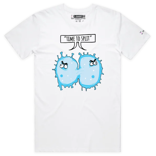 White Male Amoeba realization it’s ‘Time to split’ t-shirt design VOICEART