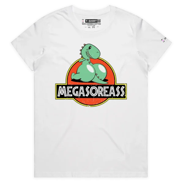 White Female The Incredible Megasoreass T-shirt design VOICEART