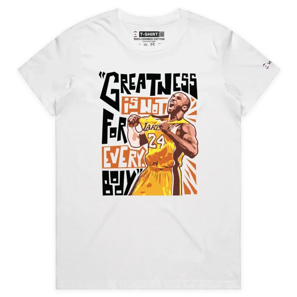 White Female Basketball Legend Kobe Bryant Famous Quote T-shirt design VOICEART