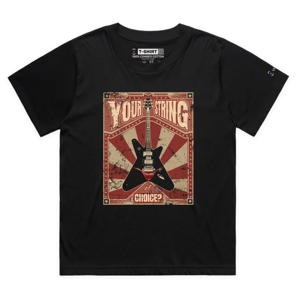 Black Female Loose Guitar with musical strings and thong – Your String of Choice tshirt design VOICEART