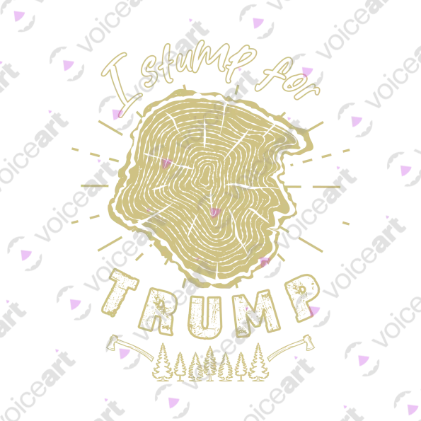 Black Watermark Donald Trump Face and ‘Stump for Trump’ design VOICEART