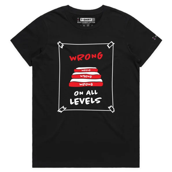 Black Female Your ‘Wrong On All Levels’ T-shirt design VOICEART