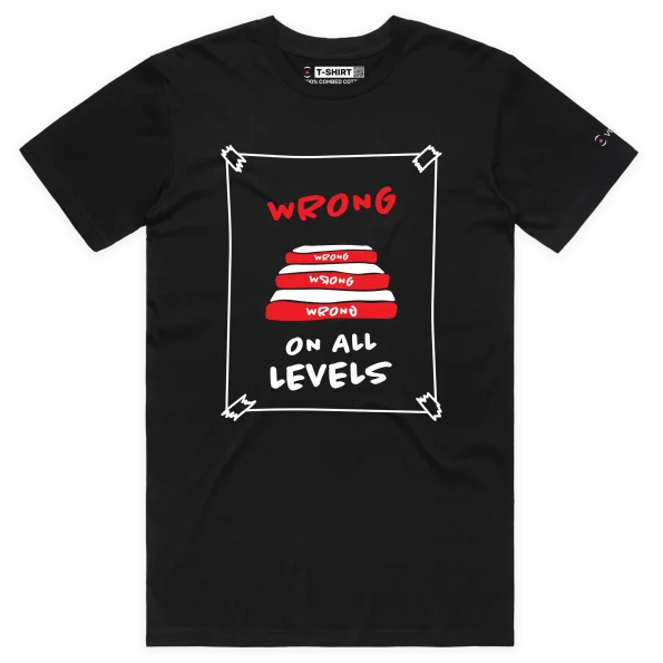 Black Male Your ‘Wrong On All Levels’ T-shirt design VOICEART