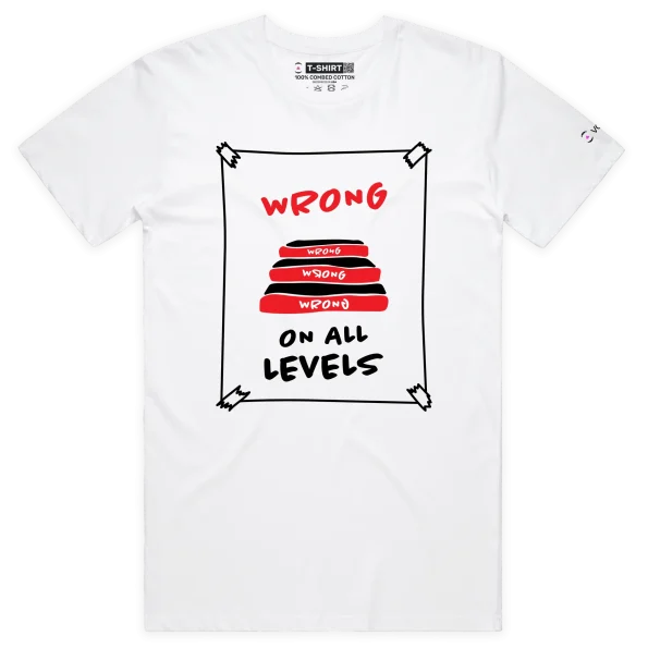 White Male Your ‘Wrong On All Levels’ T-shirt design VOICEART