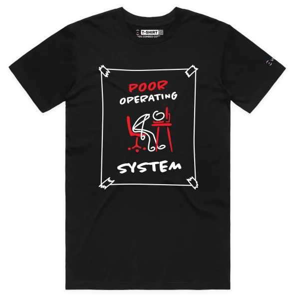 Black Male Poor Operating System T-shirt design VOICEART