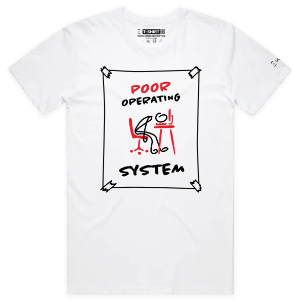 White Male Poor Operating System T-shirt design VOICEART