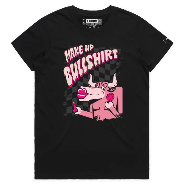 Black Female T-shirt for the Makeup Bullshit brand design VOICEART