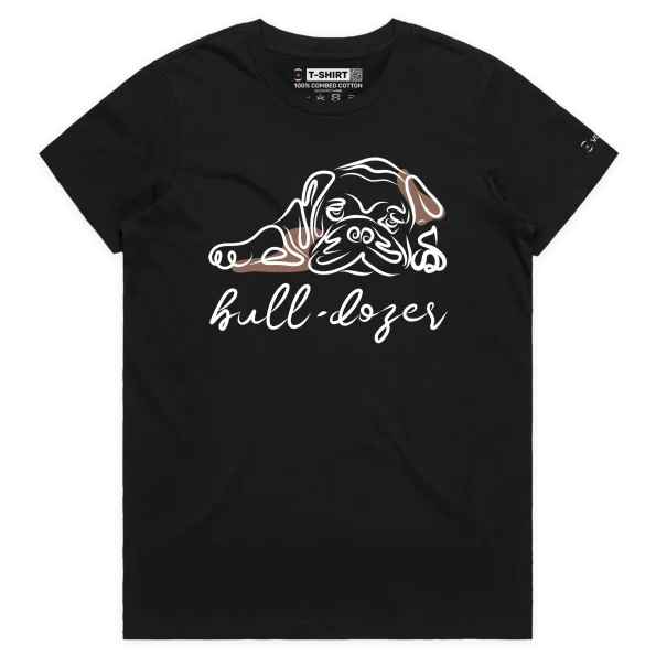 Black Female Your Bull-Dozer Dog T-shirt design VOICEART