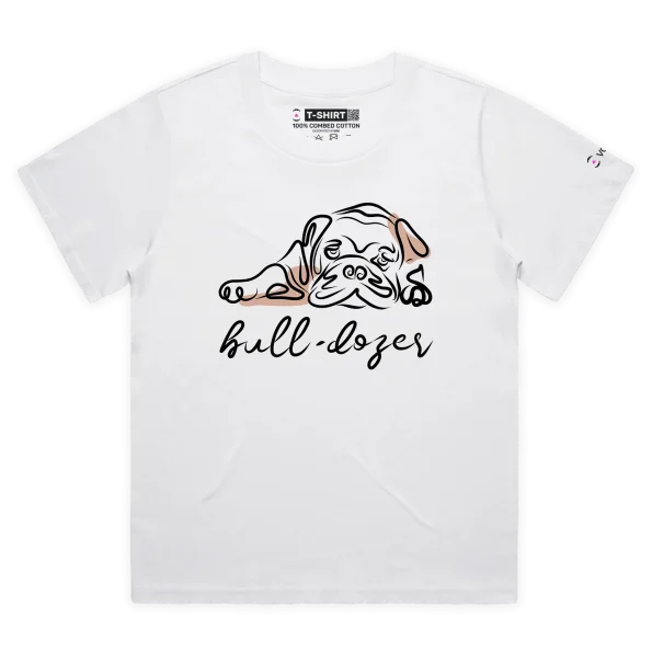 White Female Loose Your Bull-Dozer Dog T-shirt design VOICEART