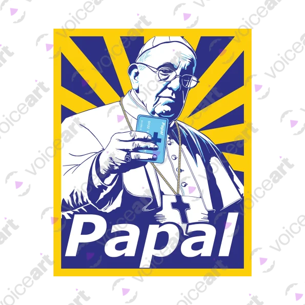 Black watermark with the Pope Making a Payment by Papal design VOICEART