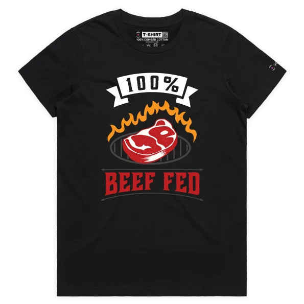 Black Female The T-shirt that is 100% Beef Fed Grass design VOICEART