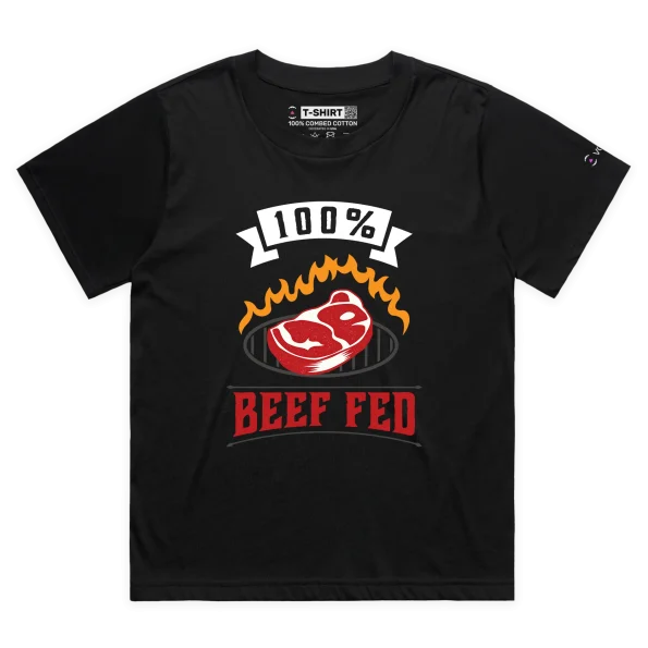 Black Female Loose The T-shirt that is 100% Beef Fed Grass design VOICEART