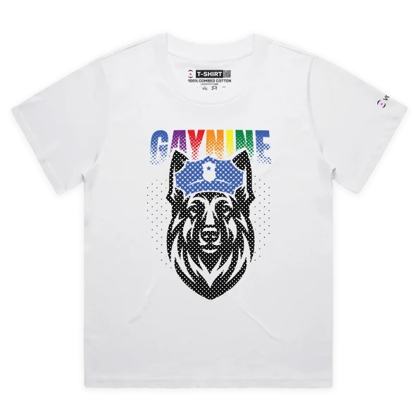 White Female Loose German Shepherd Gay9 Tshirt design VOICEART