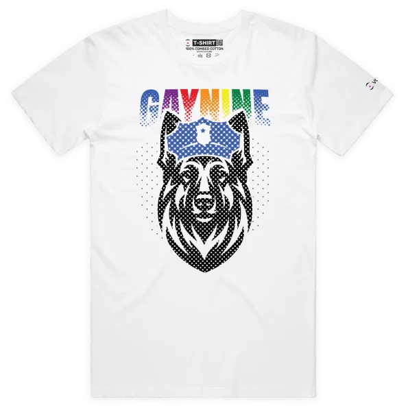 White Male German Shepherd Gay9 Tshirt design VOICEART