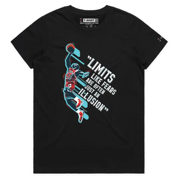 Black Female ‘Limits Like Fears Are Often Just An Illusion’ T-Shirt design VOICEART