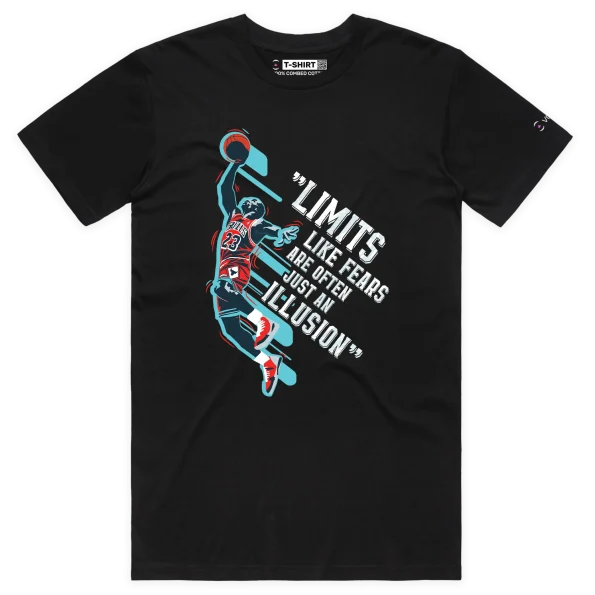 Black Male ‘Limits Like Fears Are Often Just An Illusion’ T-Shirt design VOICEART