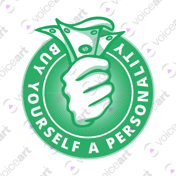 White Watermark ‘Buy Yourself A Personality’ design VOICEART