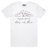 White Male T-shirt with dog saying ‘My partner Does Not Flea’ design VOICEART