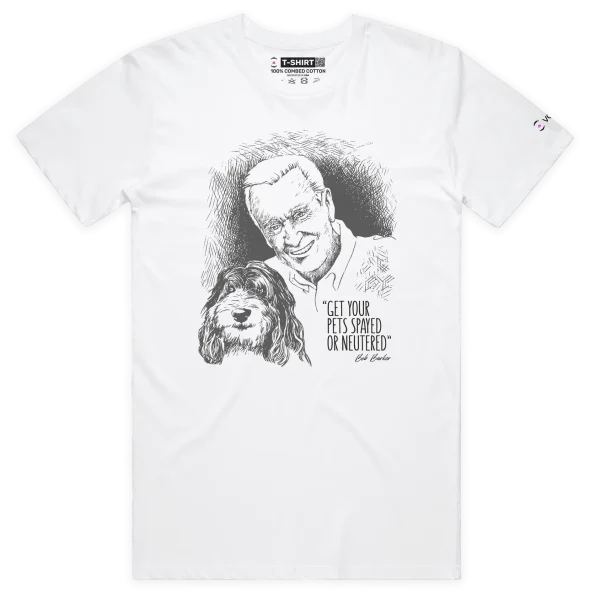 White Male ‘Get Your Pets Spayed Or Neutered’ T-shirt design VOICEART