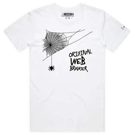 White Male Original Web Browser T-shirt with Graphic design VOICEART