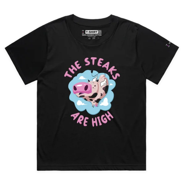 Black Female Loose ‘The Steaks Are High’ T-shirt design VOICEART