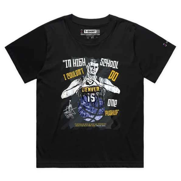 Black Female Loose Nikola Jokic’s Quote T-Shirt about being in poor shape design VOICEART