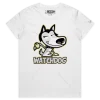 White Female Watchdog Husky Wearing a Watch tshirt design VOICEART