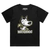 Black Female Loose Watchdog Husky Wearing a Watch tshirt design VOICEART