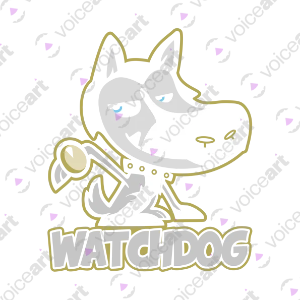 Black Watermark Watchdog Husky Wearing a Watch design VOICEART