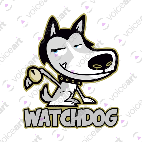 White Watermark Watchdog Husky Wearing a Watch design VOICEART