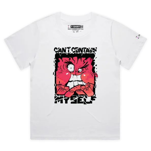 White Female Loose The Angry ‘Can’t Contain Myself’ T-shirt design VOICEART