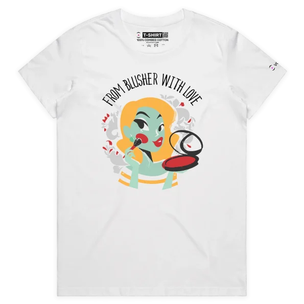 White Female The T-shirt From Blusher With Love design VOICEART