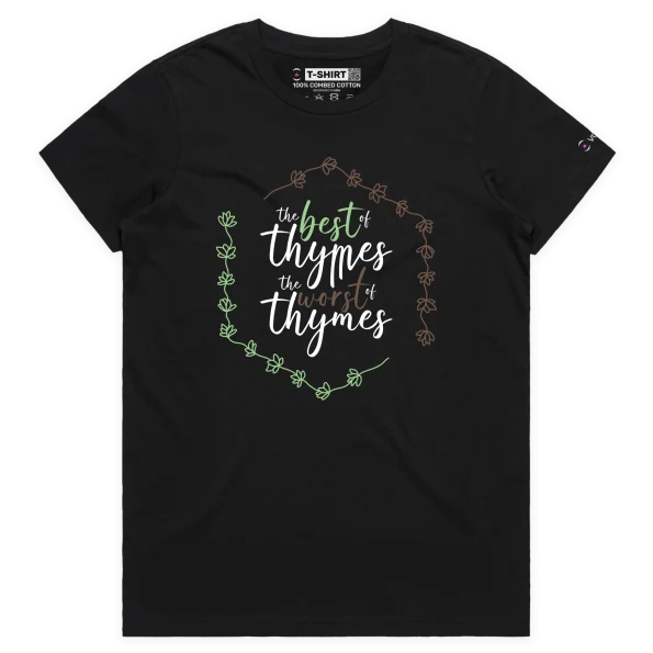 Black Female Herb T-shirt with ‘The Best Worst of Times’ design VOICEART